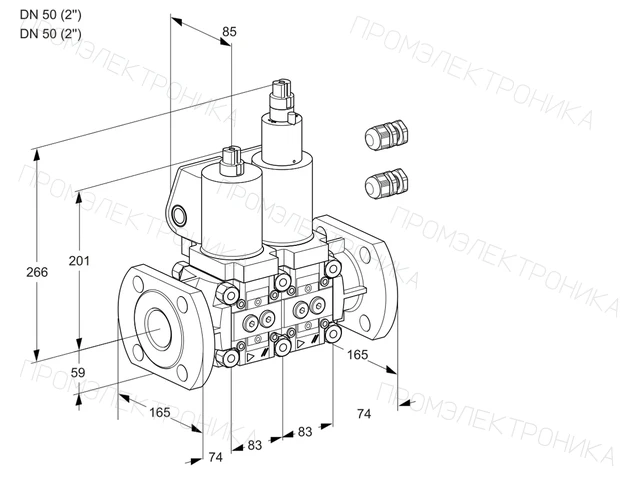 Kromschroder VCS 3E50F/50F05NLKGL3/PPPP/PPPP — двойной электромагнитный газовый клапан — 88102777