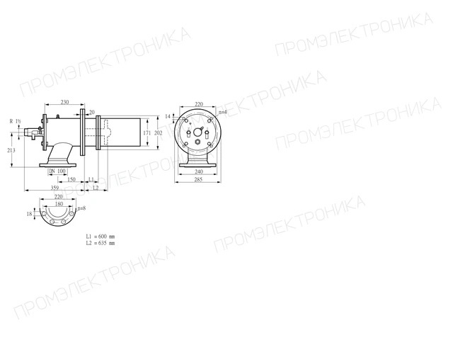 Kromschroder ZIC 165RB-600/635-(17)D — промышленная газовая горелка — 84246576