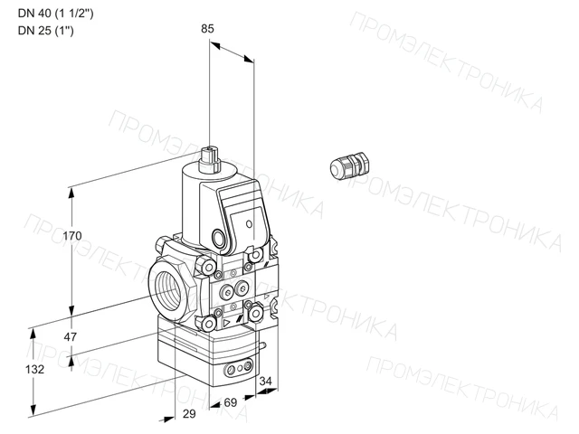 Kromschroder VAH 2E40R/25R05HEVWR/PP/PP — регулятор расхода газа — 88102374