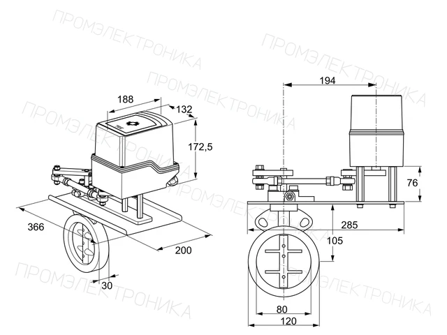 Kromschroder IDR 80Z03A450GDW/50-15W15TR10 — дисковая поворотная заслонка — 88302643
