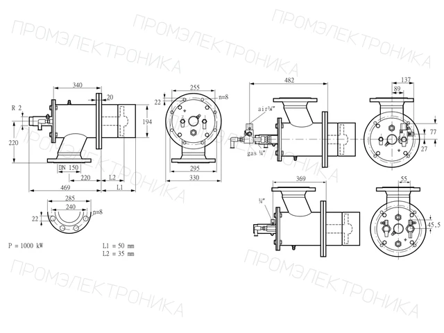 Kromschroder ZIO 200KBL-50/35-(38E)D — промышленная газовая горелка — 84199215