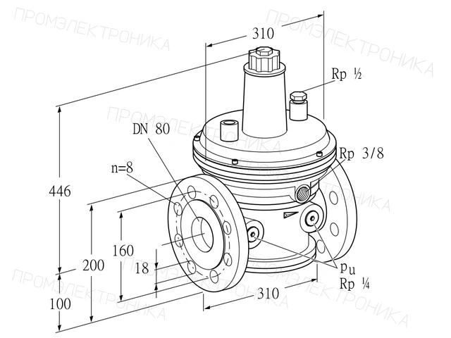 Kromschroder VGBF 80F10-3VZ — регулятор давления газа — 86050213