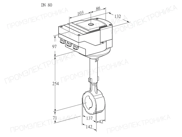 Kromschroder IBH 80W01A/20-30Q3E — дисковая поворотная заслонка — 88302696