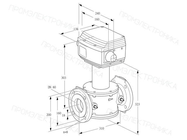 Kromschroder RV 80/NF02W60E — регулирующий клапан — 86060861