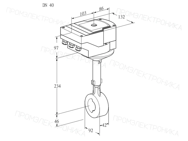 Kromschroder IBH 40Z01A/20-07W2E — дисковая поворотная заслонка — 88303217