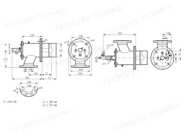 Kromschroder ZIO 165HBL-300/235-(24)D — промышленная газовая горелка — 84246031