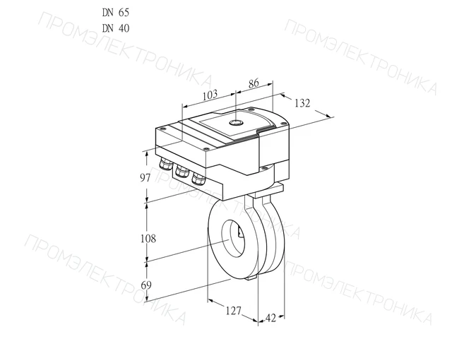 Kromschroder IBA 65/40Z05/20-07W2E — дисковая поворотная заслонка — 88302872