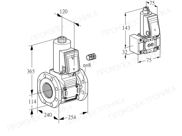 Kromschroder VAS 9125F05NA3E/B-/PP — электромагнитный газовый клапан — 88203638