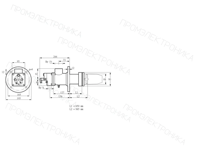 Kromschroder BIC 65HB-850/985-(34A)ER — промышленная газовая горелка — 84099546