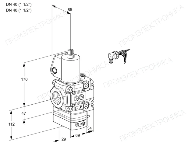 Kromschroder VAG 2E40R/40R05GEVWL/PP/PP — регулятор соотношения газ/воздух — 88102881