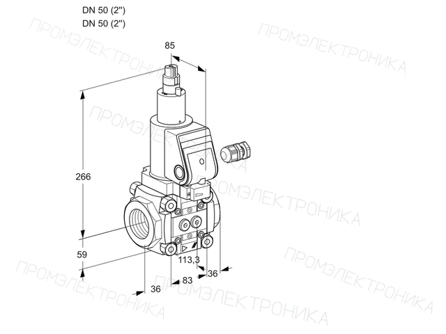 Kromschroder VAS 350R/LQSR — электромагнитный газовый клапан — 88005014