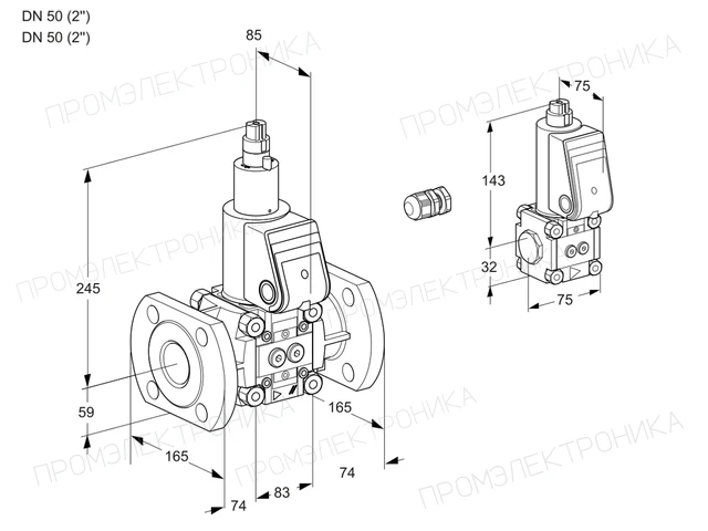 Kromschroder VAS 3E50F/50F05LWR/PP/BS — электромагнитный газовый клапан — 88107706