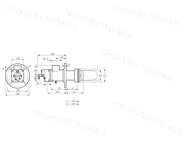 Kromschroder BIC 100HB-450/485-(37)E — промышленная газовая горелка — 84099553