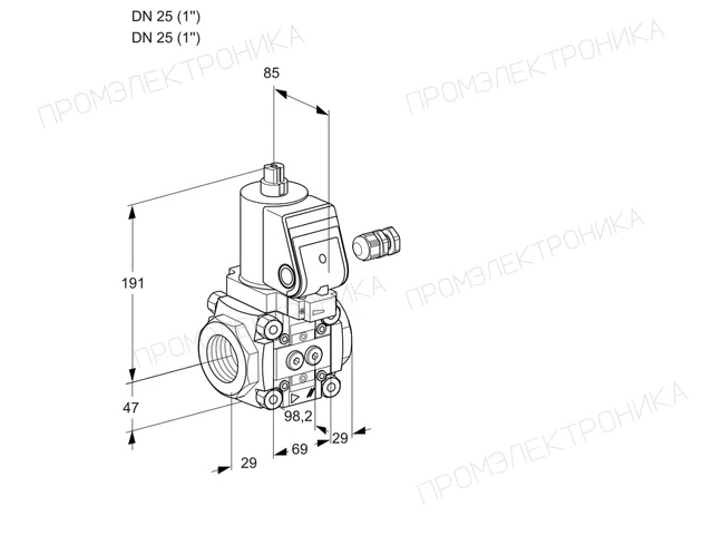 Kromschroder VAS 225R/NPGR — электромагнитный газовый клапан — 88017819