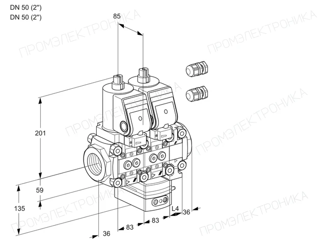 Kromschroder VCG 3E50R/50R05NGEVWSR3/PPPP/PPPP — двойной электромагнитный газовый клапан — 88105967