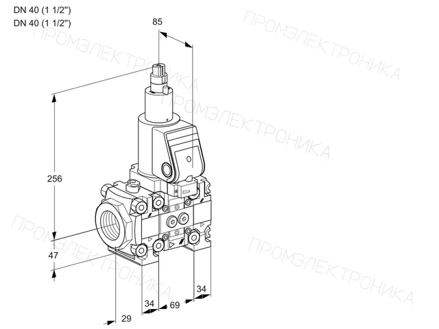 Kromschroder VAS 2T40N/40N05FLVQSR/PP/PP — электромагнитный газовый клапан — 88101219