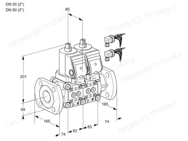 Kromschroder VCS 3E50F/50F05NNKGR8/PPPP/PPPP — двойной электромагнитный газовый клапан — 88106633