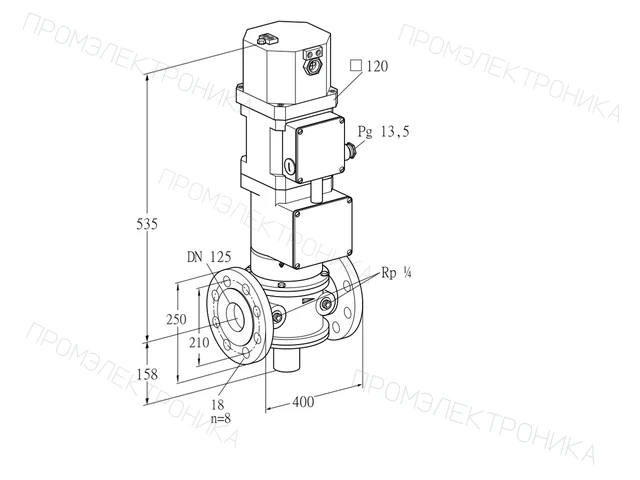 Kromschroder VK 125F06W6XA43 — электромагнитный газовый клапан — 85315508