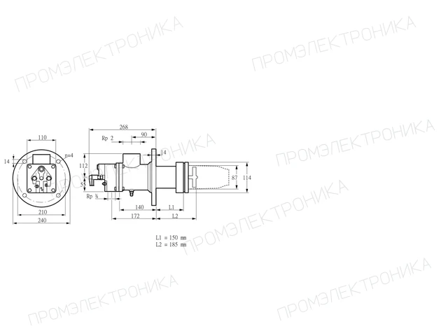 Kromschroder BIC 80HB-150/185-(16E)F — промышленная газовая горелка — 84199010