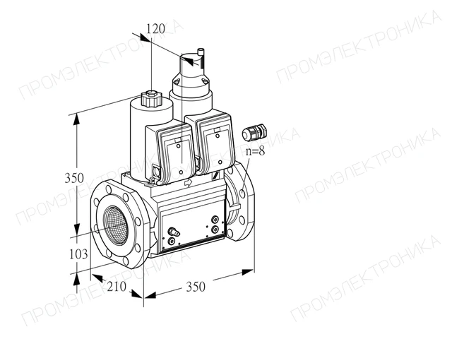 Kromschroder VCS 8100F05NLWR3B/MPPP/PPPP — двойной электромагнитный газовый клапан — 88203632