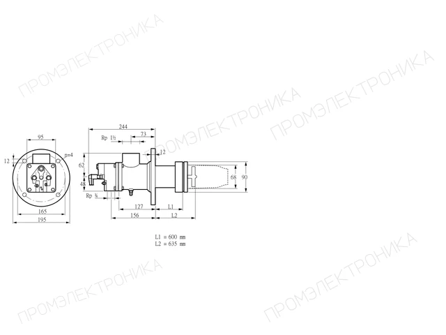 Kromschroder BIC 65HB-600/635-(34)E — промышленная газовая горелка — 84031073