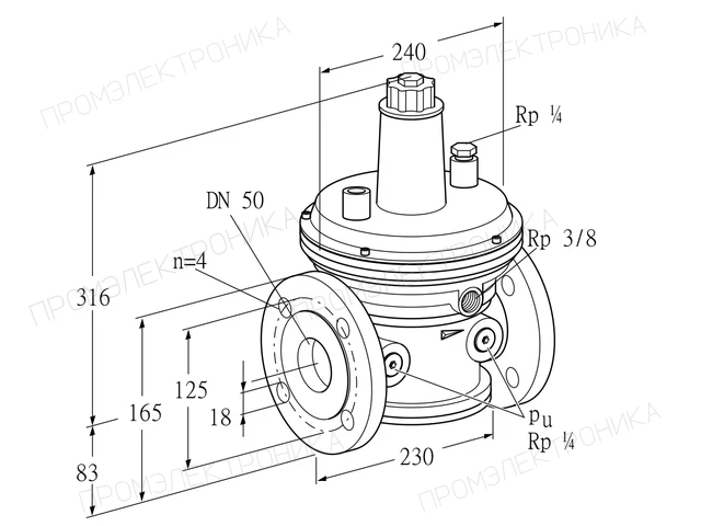 Kromschroder VGBF 50F10-3 — регулятор давления газа — 86048210