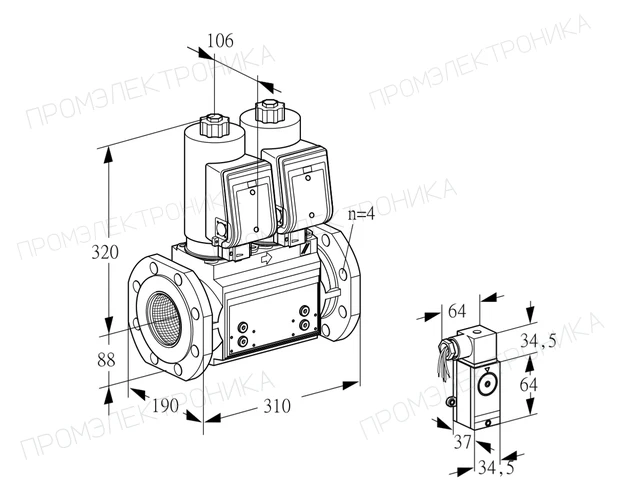 Kromschroder VCS 7T80A05NNQGRB/P3PP/PPPP — двойной электромагнитный газовый клапан — 88204999