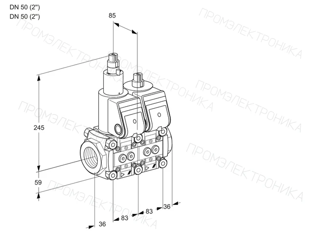 Kromschroder VCS 3T50N/50N05LNQR/PPPP/PPPP — двойной электромагнитный газовый клапан — 88106985