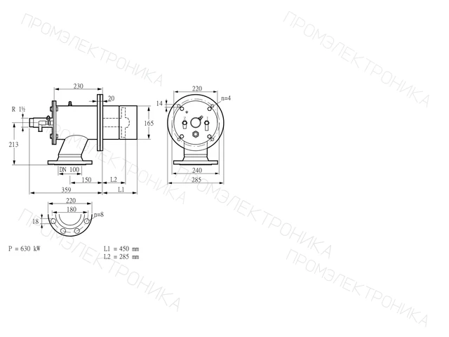 Kromschroder ZIO 165RB-450/285-(17)DB — промышленная газовая горелка — 84099380