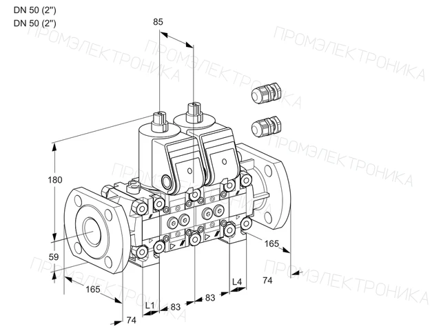 Kromschroder VCS 3E50F/50F05FNNVWR3/PPPP/PPPP — двойной электромагнитный газовый клапан — 88106188