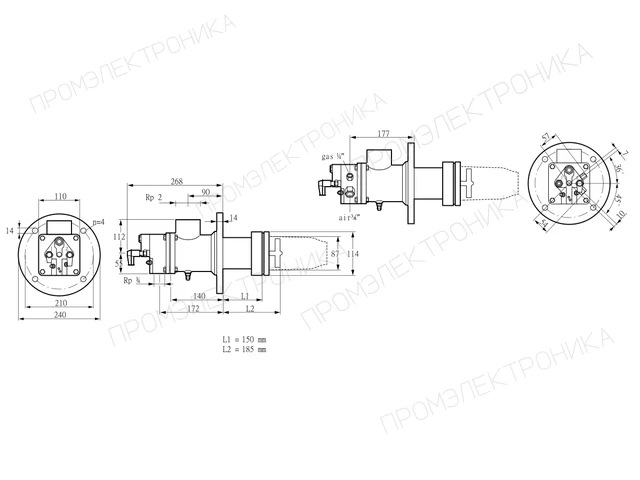 Kromschroder BIC 80RBL-150/185-(11)E — промышленная газовая горелка — 84099037