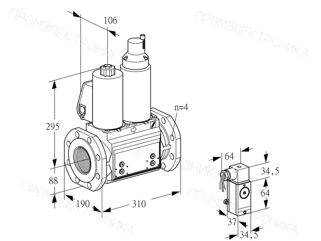 Kromschroder VCS 7T80A05NLQLB/PPPP/2-P3 — двойной электромагнитный газовый клапан — 88207780