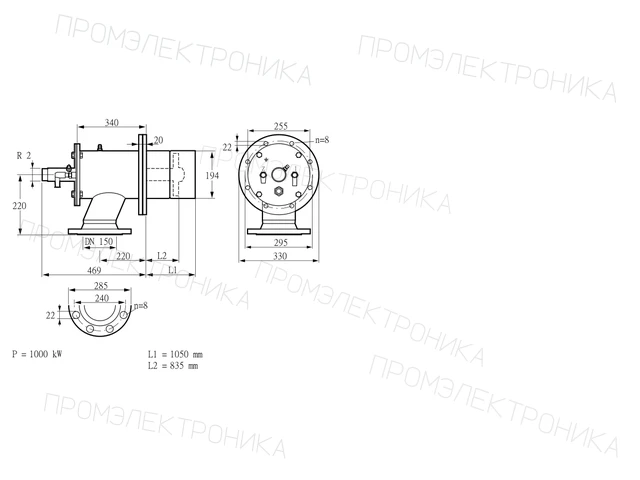 Kromschroder ZIO 200RB-1050/835-(20)DB — промышленная газовая горелка — 84099401