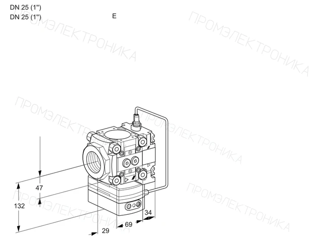 Kromschroder VRH 2E25R/25R05HEVL/PP/PP — регулятор расхода газа — 88106657