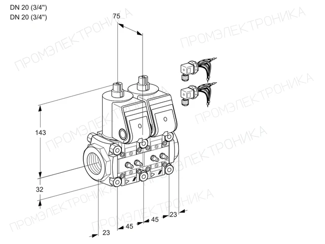 Kromschroder VCS 1E20R/20R05NNWR6/MMMM/PPPP — двойной электромагнитный газовый клапан — 88104889