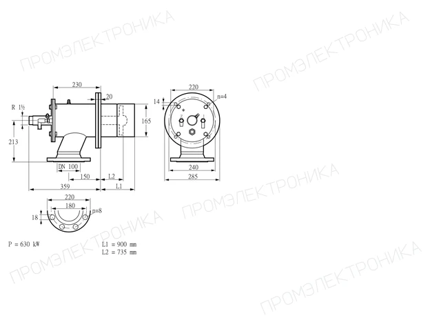 Kromschroder ZIO 165RB-900/735-(17)DB — промышленная газовая горелка — 84099525