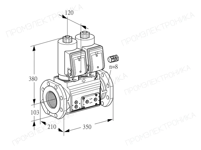 Kromschroder VCS 8100F05NNWSR3E/PPPP/PPEP — двойной электромагнитный газовый клапан — 88203378