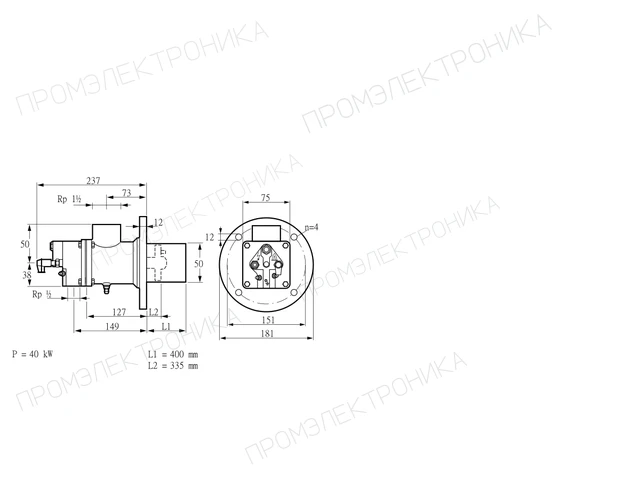 Kromschroder BIO 50HB-400/335-(37)D — промышленная газовая горелка — 84015540