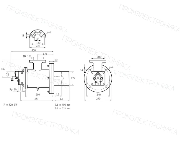Kromschroder BIOW 125HB-600/535-(2)F — промышленная газовая горелка — 84199222