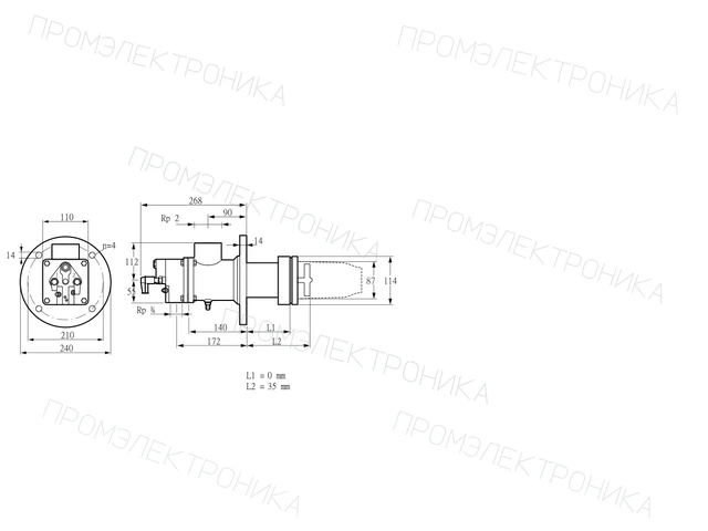 Kromschroder BIC 80HB-0/35-(16)F — промышленная газовая горелка — 84032010
