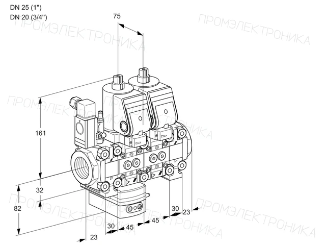 Kromschroder VCD 1T25N/20N05F1D-50NVQSR/PPPP/PPPP — двойной электромагнитный газовый клапан — 88100531