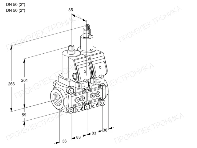 Kromschroder VCS 3T50N/50N05NLKGR/PPPP/PPPP — двойной электромагнитный газовый клапан — 88107023