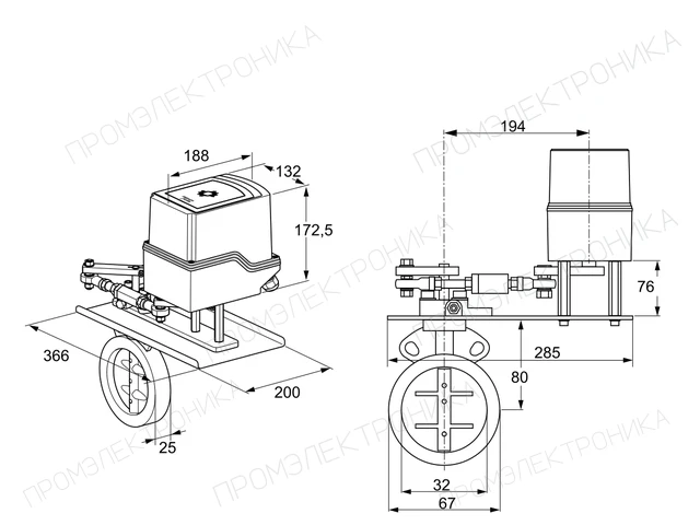 Kromschroder IDR 32Z03D350GAW/50-15W15E — дисковая поворотная заслонка — 88302627