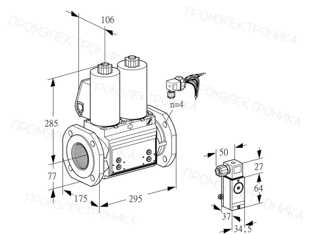 Kromschroder VCS 665F05NNWLB/4-PP/P3PP — двойной электромагнитный газовый клапан — 88207396