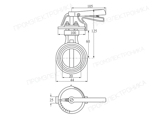 Kromschroder DKR 20Z03H100D — дисковая поворотная заслонка — 72702020