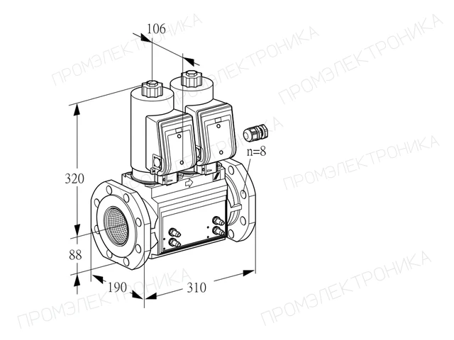 Kromschroder VCS 780F05NNWSR3B/MMMM/PPPP — двойной электромагнитный газовый клапан — 88207092