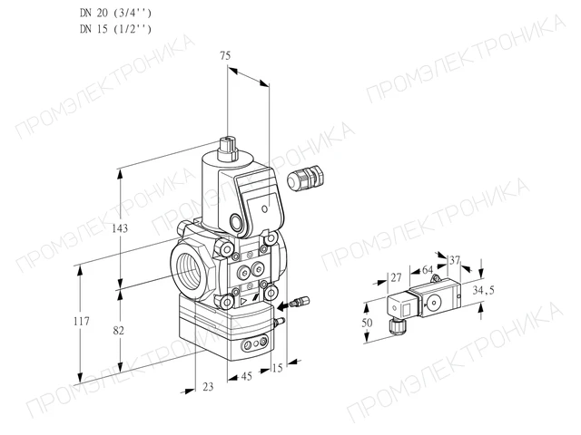 Kromschroder VAG 120/15R/NWBE — регулятор соотношения газ/воздух — 88034219