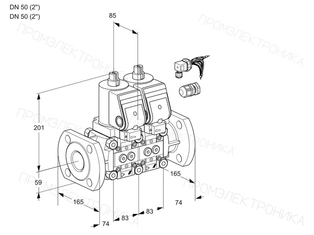 Kromschroder VCS 3E50F/50F05NNKGR8/PPPP/PPPP — двойной электромагнитный газовый клапан — 88102813