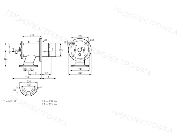 Kromschroder ZIO 165HB-800/735-(18)D — промышленная газовая горелка — 84246184