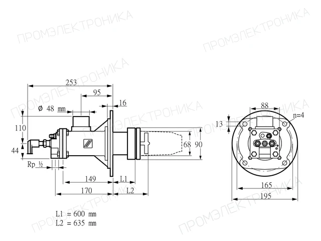 Kromschroder BICA 65RB-600/635-(37)D — промышленная газовая горелка — 84022071